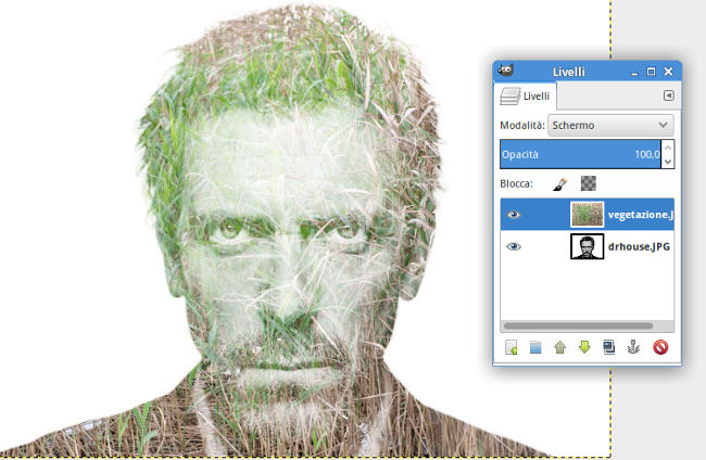 Doppia esposizione di foto con Gimp.