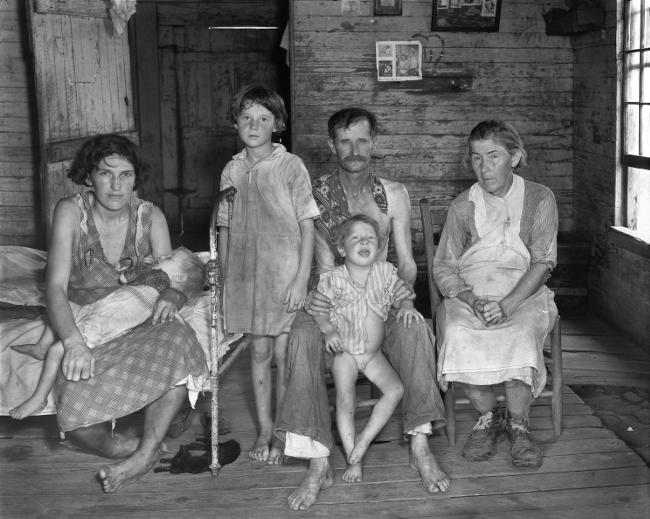 La povertà di una famiglia americana rurale.